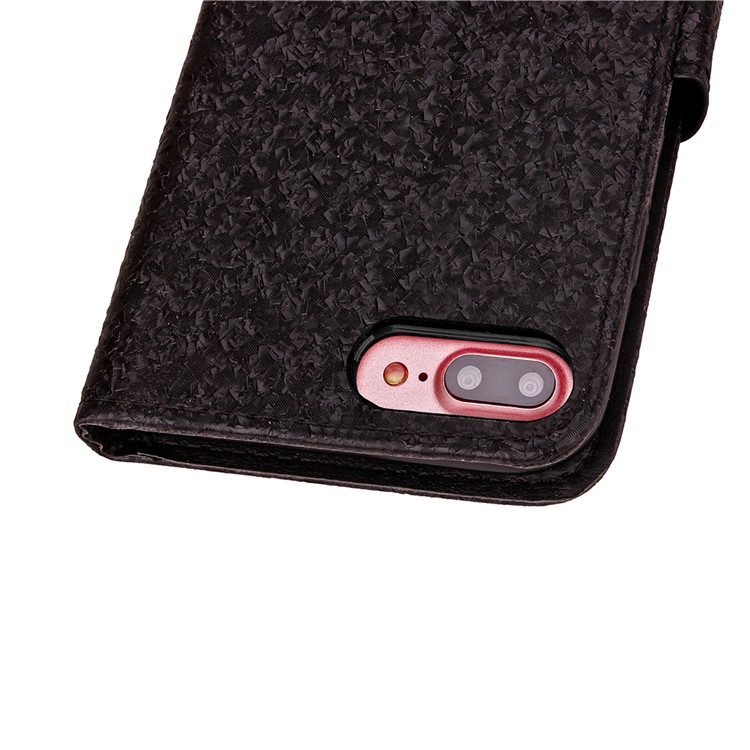 Texture Leather Wallet Stand Case for iPhone 7 Plus 5.5 inch - Black-1