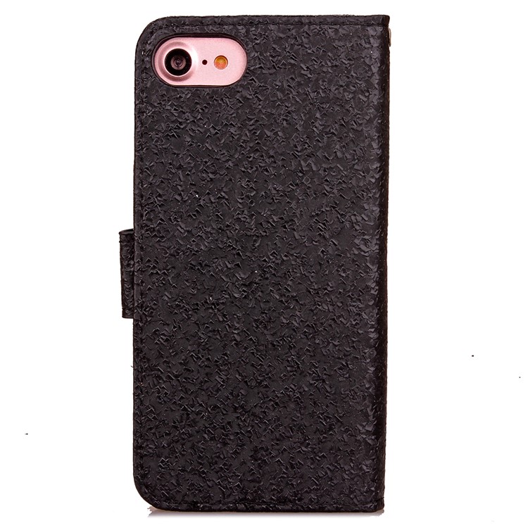 Texture Leather Wallet Stand Protective Cover for iPhone 7 4.7 inch - Black-1