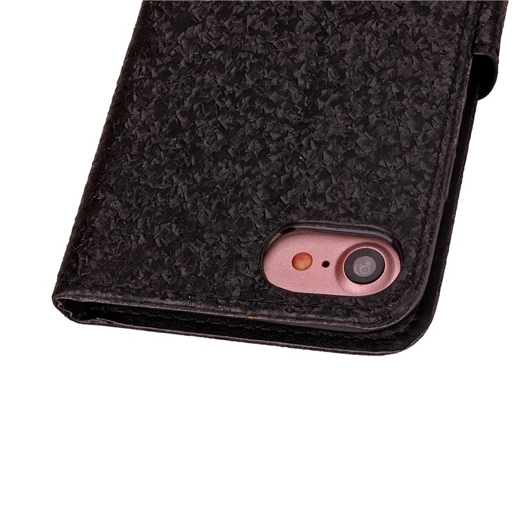 Texture Leather Wallet Stand Protective Cover for iPhone 7 4.7 inch - Black-1