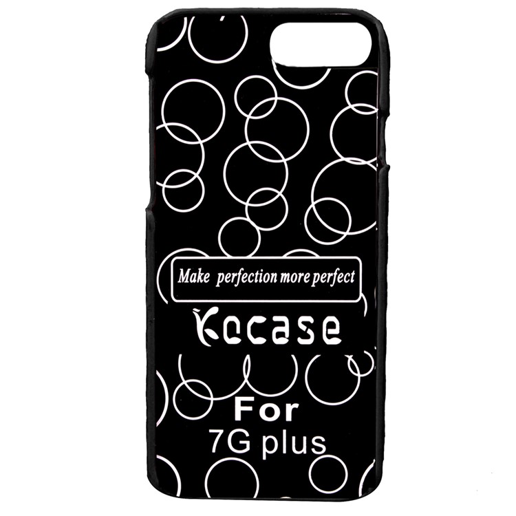 Fish Scale Pattern Leather Skin PC Card Slot Case for iPhone 7 Plus 5.5 - Black-1