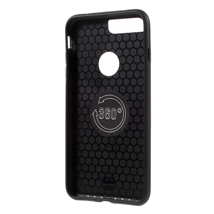 For iPhone 7 Plus Hybrid PC + TPU Phone Case with 360 Degree Rotation Metal Ring Kickstand - Black-10