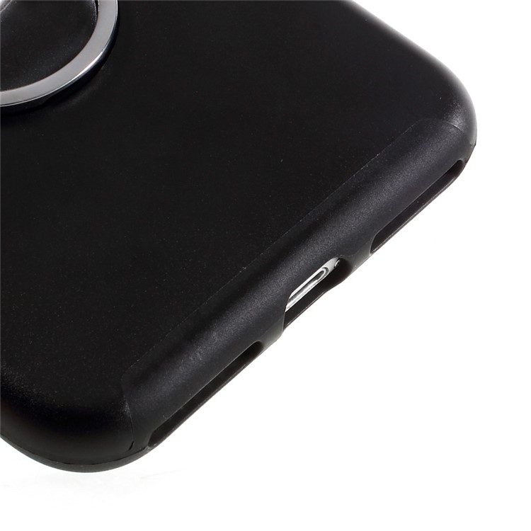 For iPhone 7 Plus Hybrid PC + TPU Phone Case with 360 Degree Rotation Metal Ring Kickstand - Black-7