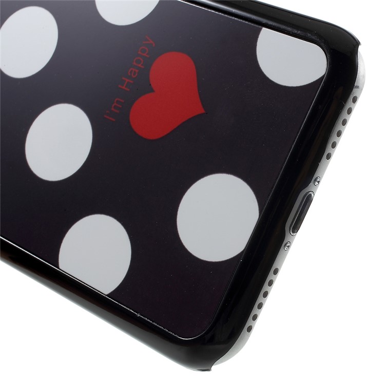 Glossy Metal Coated PC Hard Case Cover for iPhone 7 - White Dots / Black Background-6