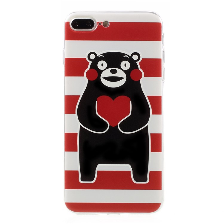MEKICULTURE Kumamon Bear TPU Soft Case for iPhone 7 Plus 5.5 - White / Red-1