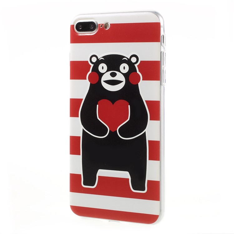 MEKICULTURE Kumamon Bear TPU Soft Case for iPhone 7 Plus 5.5 - White / Red-2