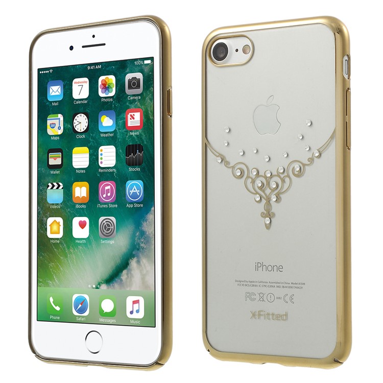 

X-FITTED for iPhone 8/7 Pendant Authorized Swarovski Rhinestone Hard PC Cover - Gold