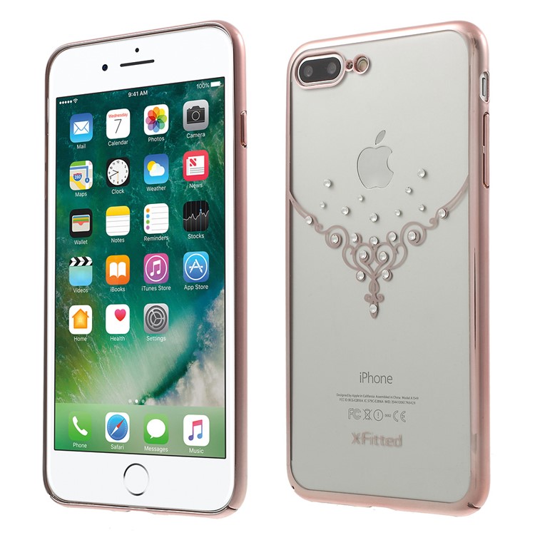 X-FITTED Pendant Rhinestone Hard Case for iPhone 7 Plus - Rose Gold-1