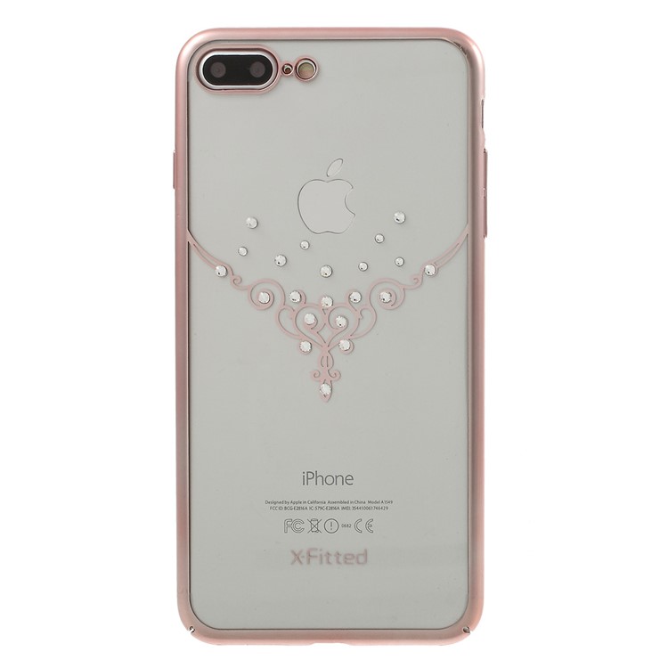 X-FITTED Pendant Rhinestone Hard Case for iPhone 7 Plus - Rose Gold-2