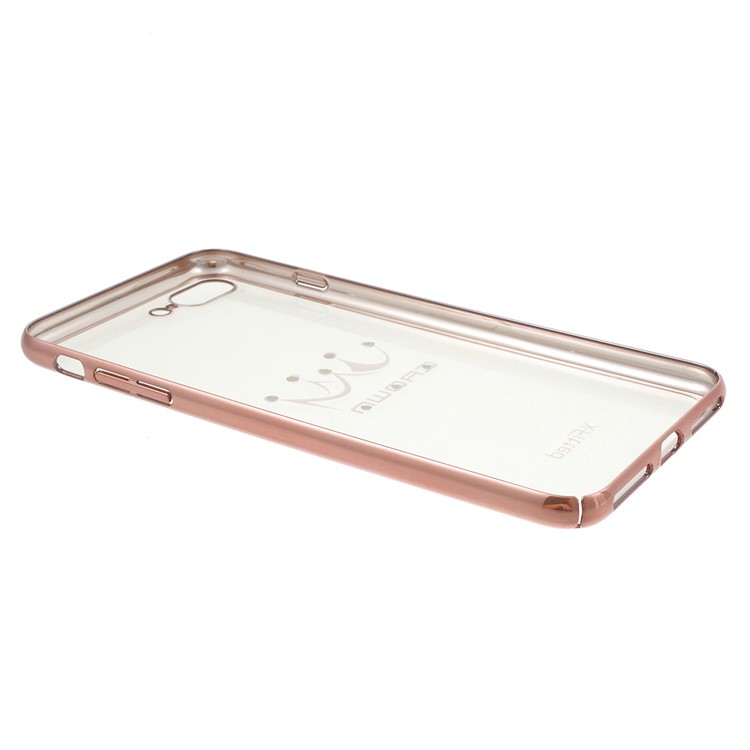 X-FITTED Crown Plastic Hard Case for iPhone 7 Plus Diamond Decorated - Rose Gold-3