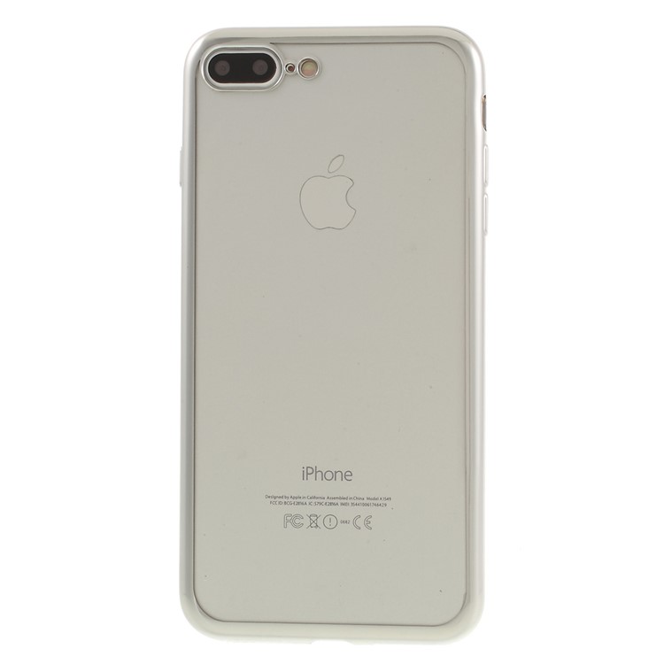 Electroplating Clear TPU Case for iPhone 7 Plus - Silver-1