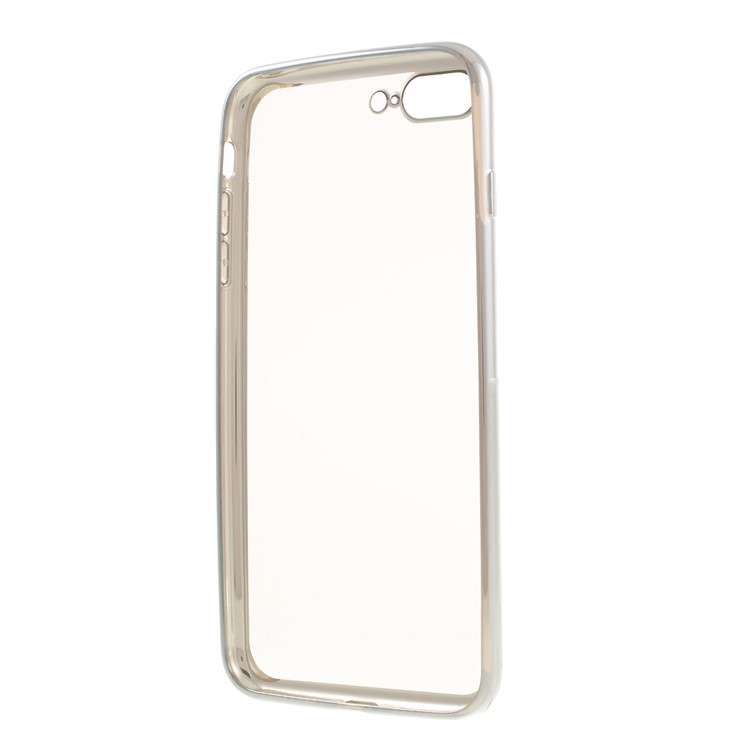Electroplating Clear TPU Case for iPhone 7 Plus - Silver-1