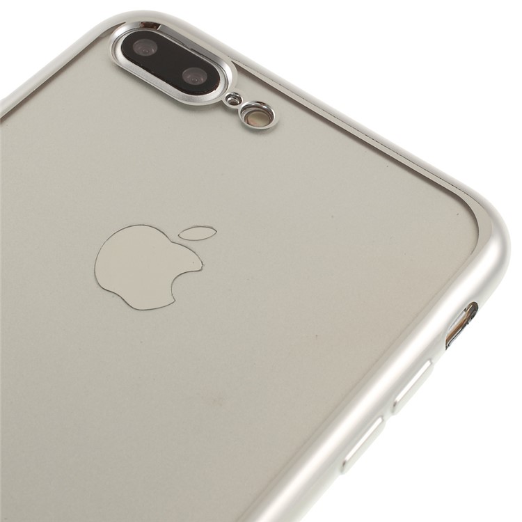 Electroplating Clear TPU Case for iPhone 7 Plus - Silver-1