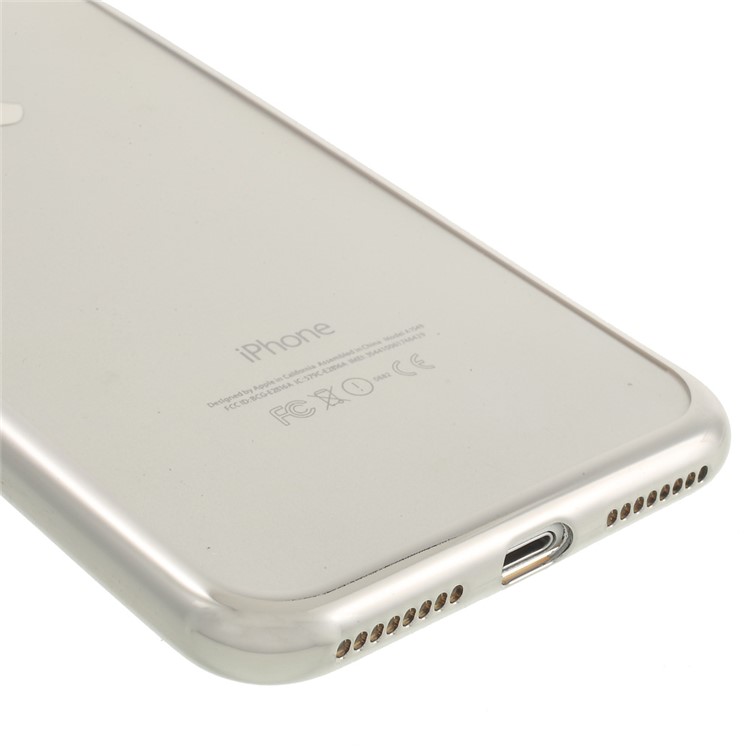 Electroplating Clear TPU Case for iPhone 7 Plus - Silver-1