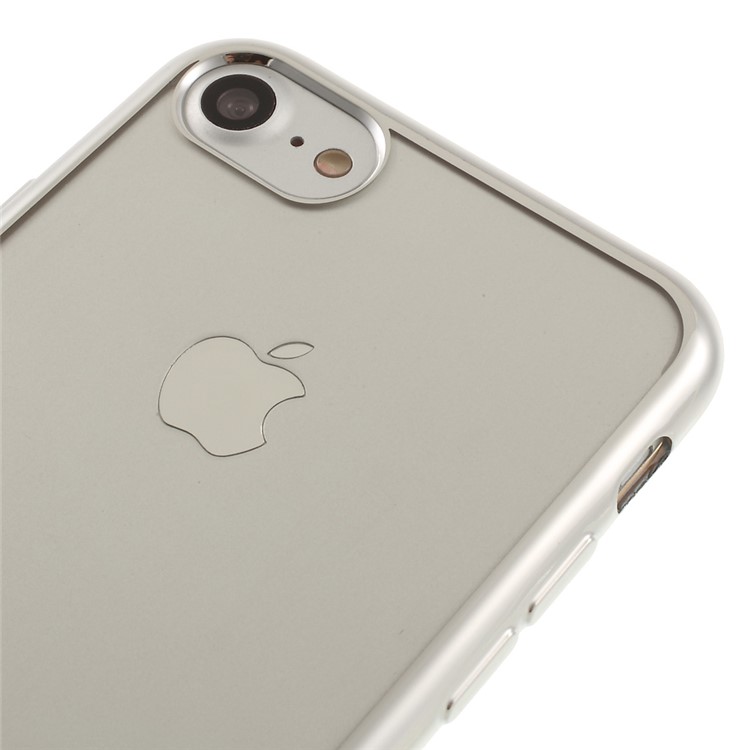 Electroplating Edge Soft TPU Case for iPhone 7 4.7 - Silver-1