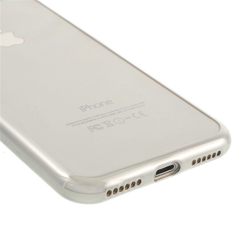 Electroplating Edge Soft TPU Case for iPhone 7 4.7 - Silver-1