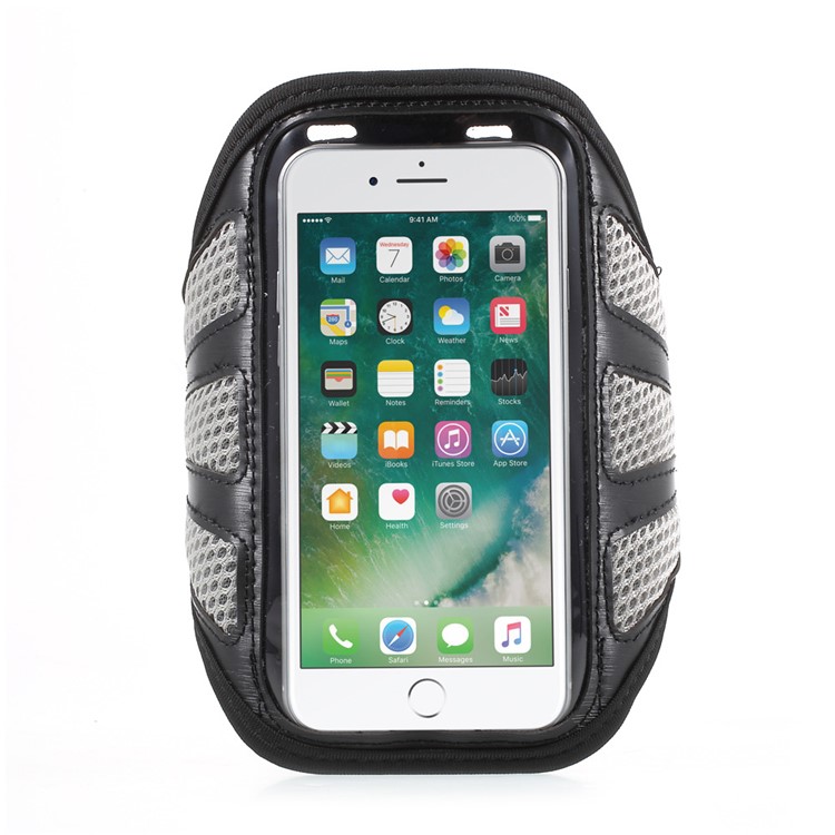Mesh Gym Workout Armband Pouch for iPhone 7 6s 6 4.7 inch - White-1