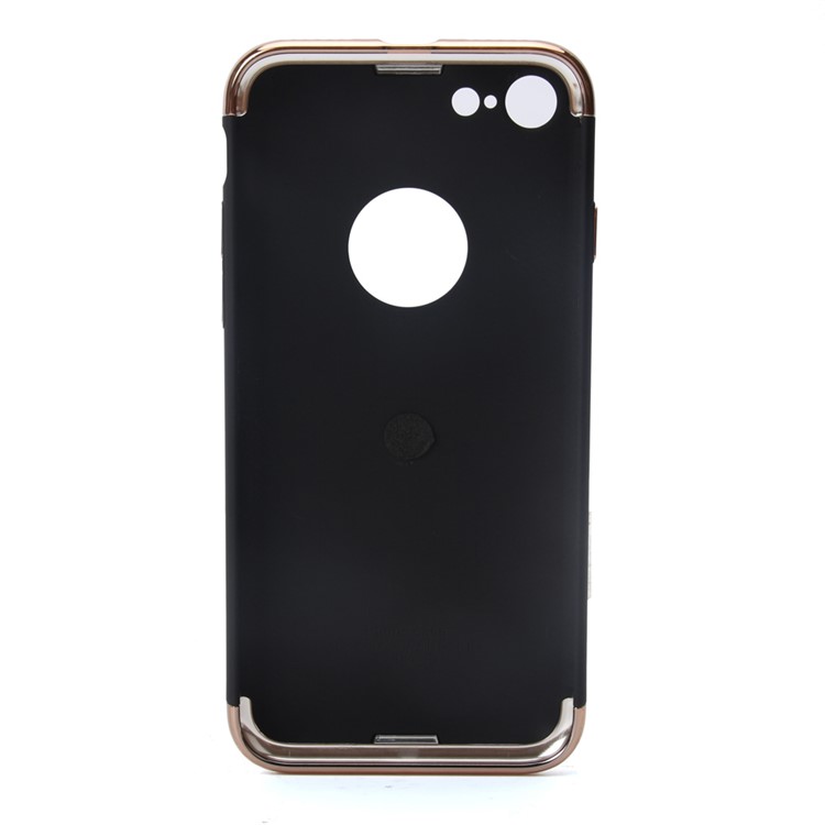 VORSON Rubberized Electroplating PC Ring Holder Back Case for iPhone 7 4.7 - Black-1