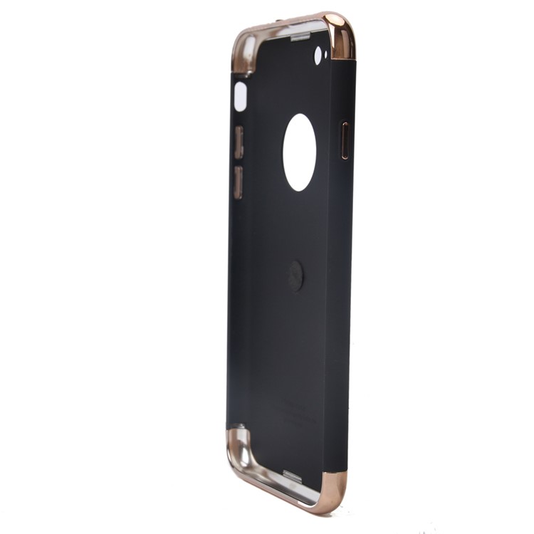 VORSON Rubberized Electroplating PC Ring Holder Back Case for iPhone 7 4.7 - Black-1
