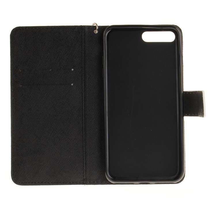 Pattern Printing Leather Wallet Stand Cover with Wrist Strap for iPhone 7 Plus 5.5 - Panda-1