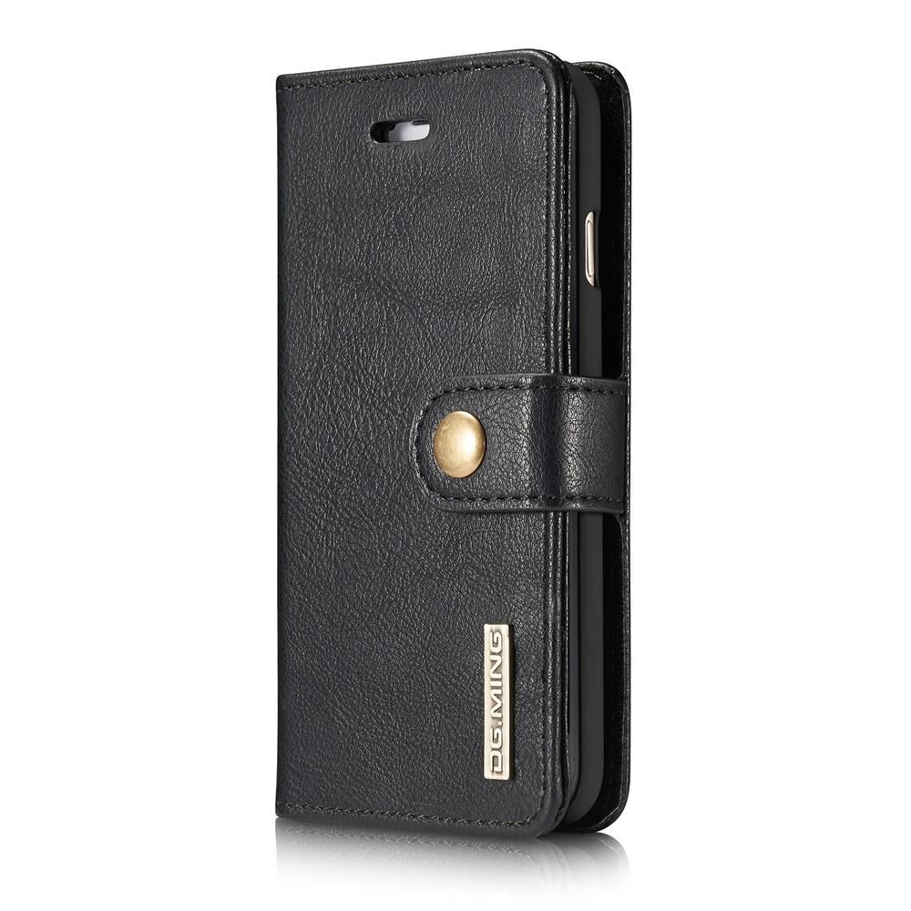 dg. MING Split Leather Wallet Cover com Destacável PC Back Shell para iPhone 7 4.7 - negro-3