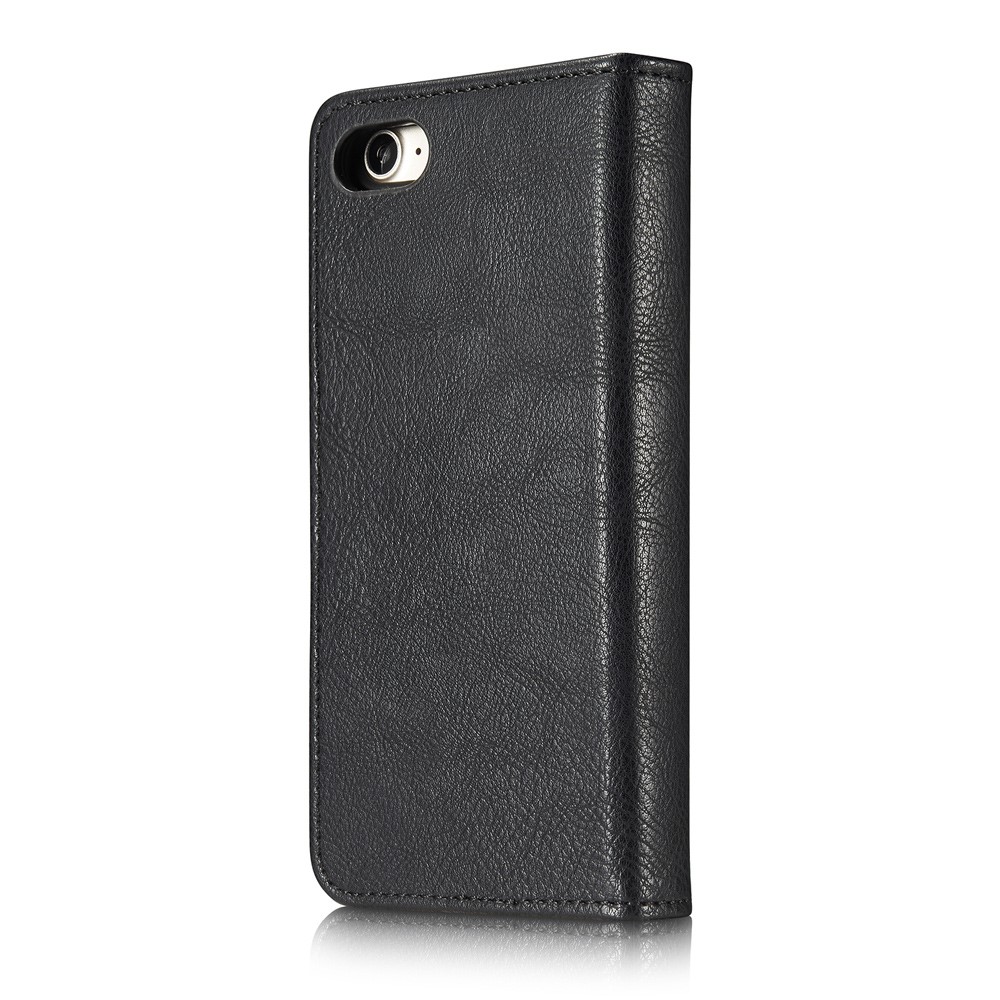 dg. MING Split Leather Wallet Cover com Destacável PC Back Shell para iPhone 7 4.7 - negro-4