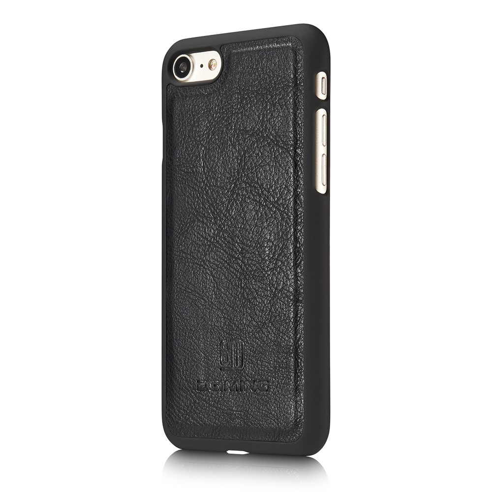dg. MING Split Leather Wallet Cover com Destacável PC Back Shell para iPhone 7 4.7 - negro-5