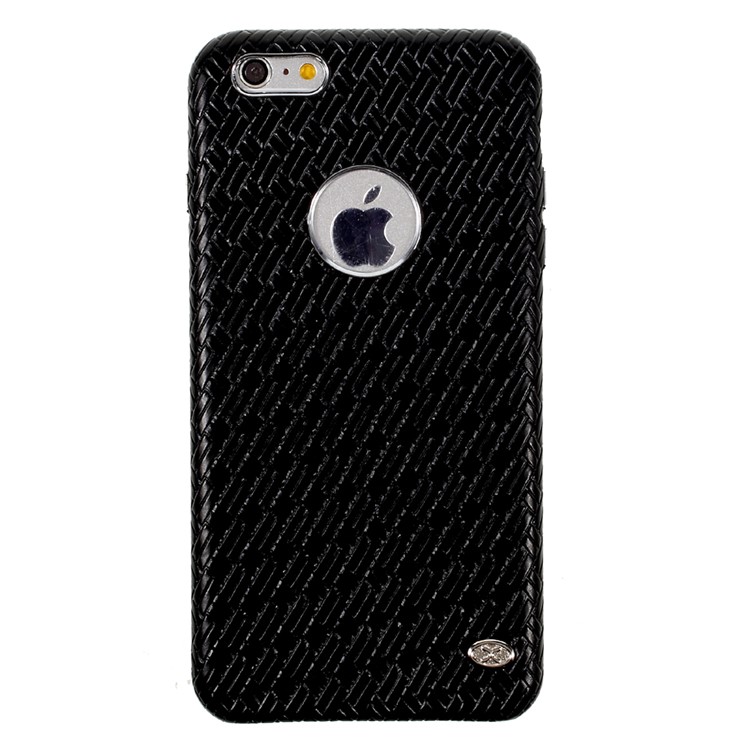VORSON for iPhone 6S 6 Woven Pattern Leather Coated Hard Case - Black-2