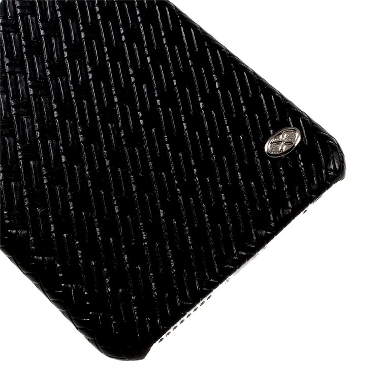 VORSON for iPhone 6S 6 Woven Pattern Leather Coated Hard Case - Black-4