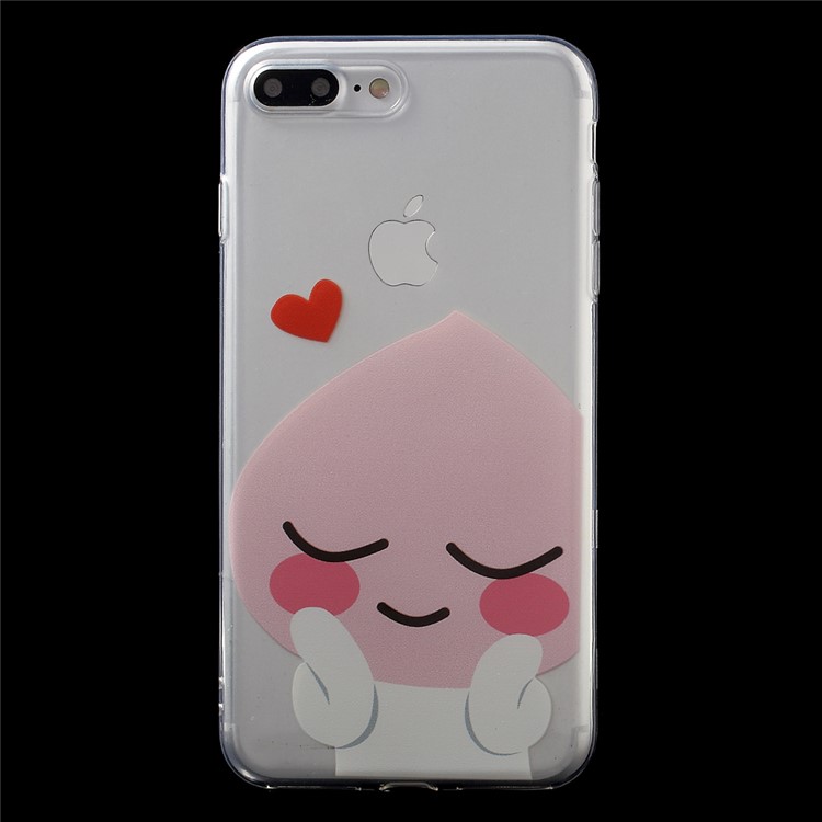 Cartoon Pattern TPU Case for iPhone 7 Plus - Peach-1