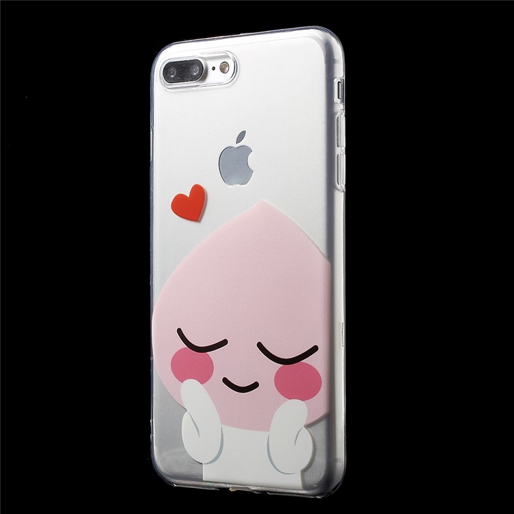 Cartoon Pattern TPU Case for iPhone 7 Plus - Peach-3