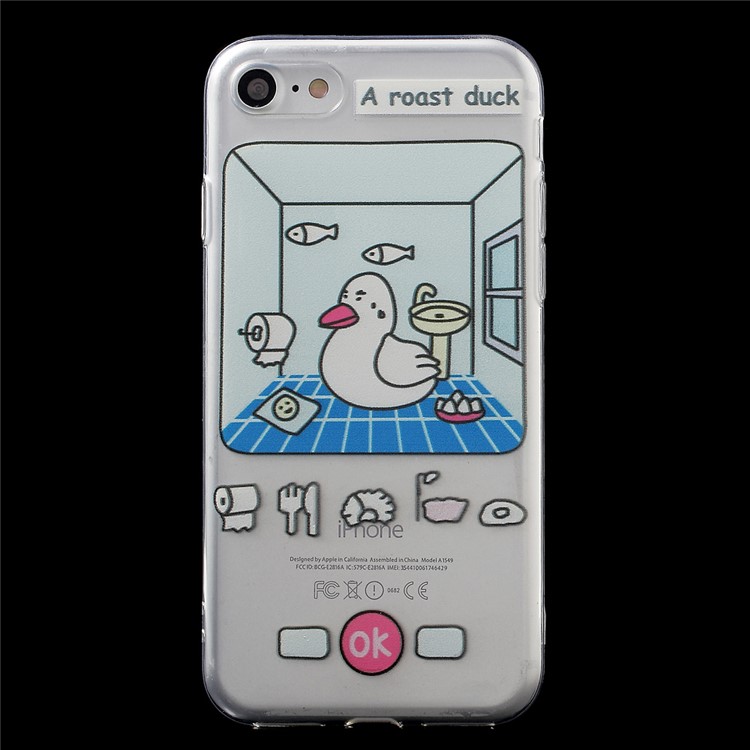 Lovely Cartoon Pattern TPU Case for iPhone 7 4.7 - A Roast Duck-1