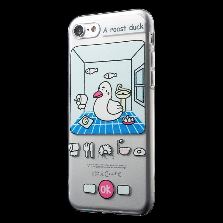 Lovely Cartoon Pattern TPU Case for iPhone 7 4.7 - A Roast Duck-3