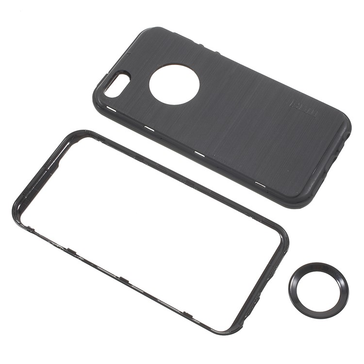 MOFI Detachable PC Frame + Brushed TPU Hybrid Case for iPhone SE/5s/5 - Black-4