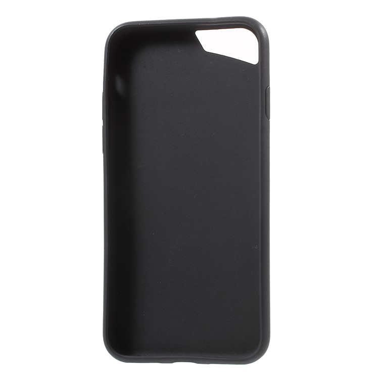 Leather Coated Flexible TPU Back Phone Case with Card Holder for iPhone 7 - Black-3