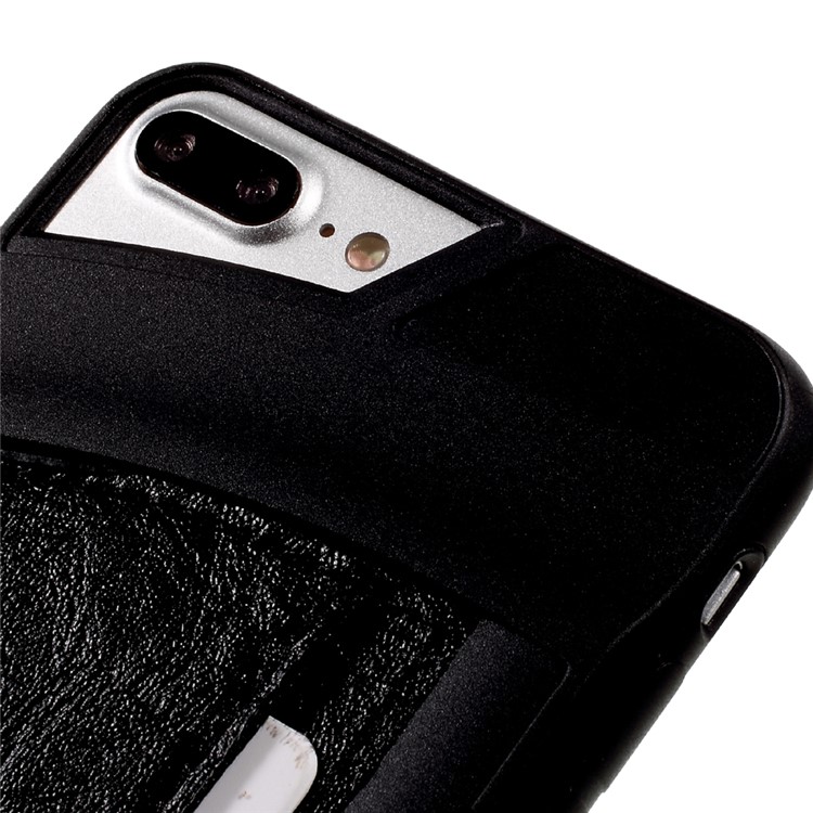 PU Leather Coated Card Holder TPU Case for iPhone 7 Plus - Black-3