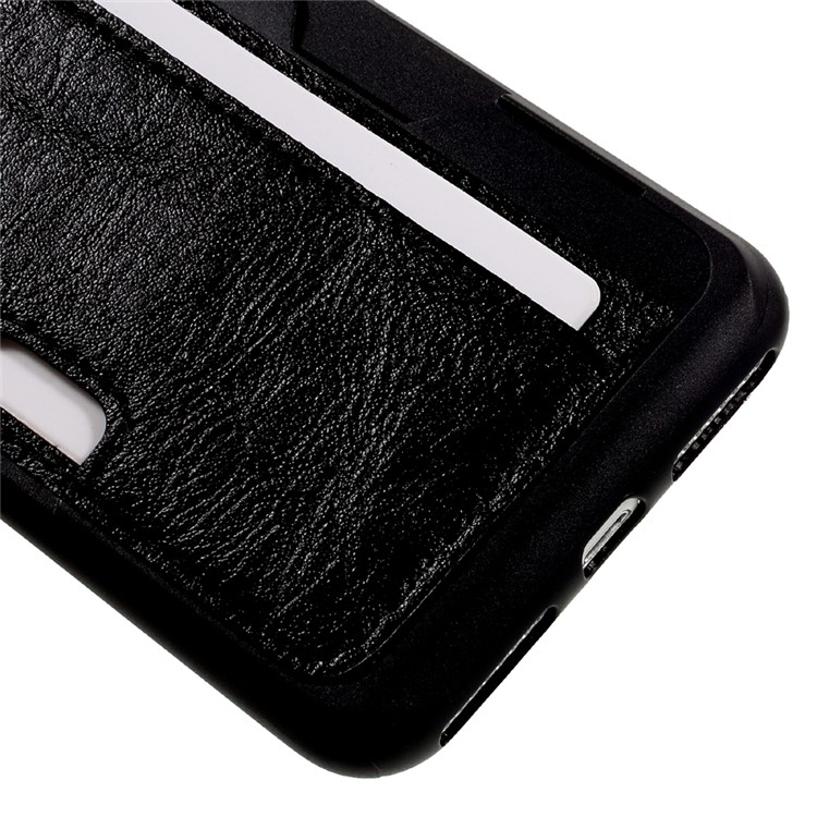 PU Leather Coated Card Holder TPU Case for iPhone 7 Plus - Black-4