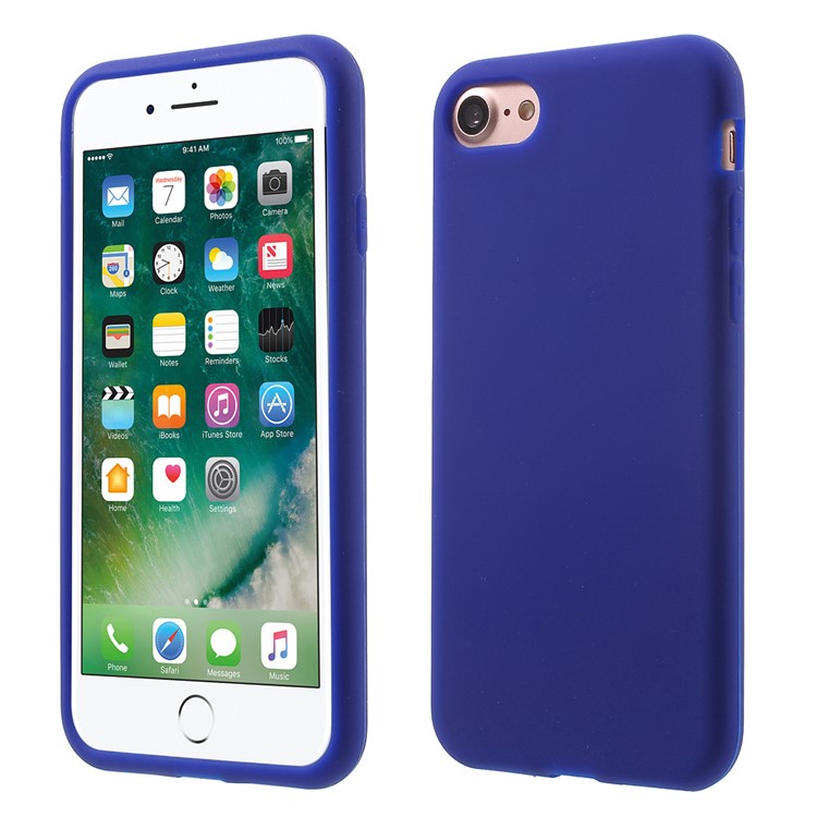 

Soft Matte Silicone Back Case for iPhone 8/7 4.7 Inch - Dark Blue, iPhone 8