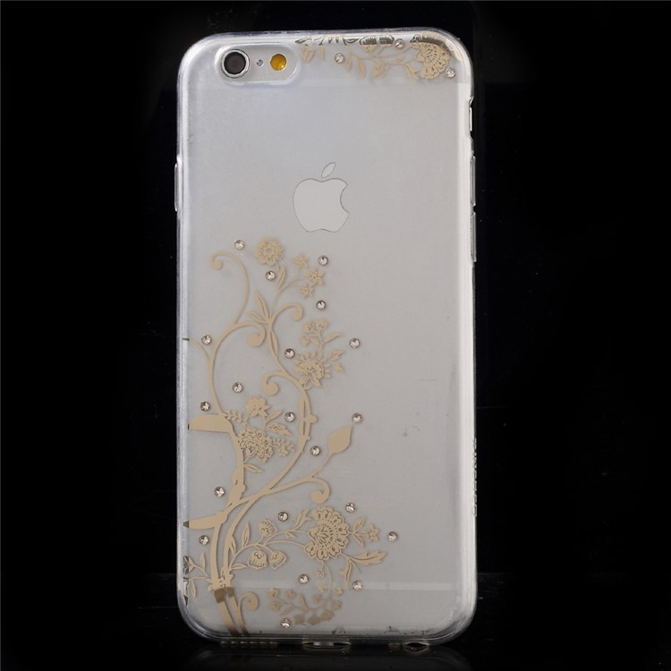 XINCUCO Floral Style IMD TPU Case for iPhone 6s / 6 Rhinestone Decoration-2
