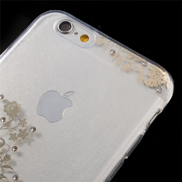XINCUCO Floral Style IMD TPU Case for iPhone 6s / 6 Rhinestone Decoration-3