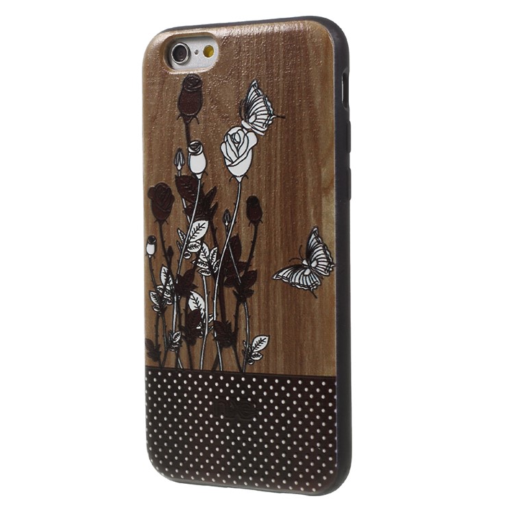 XINCUCO Embossed Pattern Acrylic Hard Case for iPhone 6s Plus/6 Plus - Butterfly and Rose-2