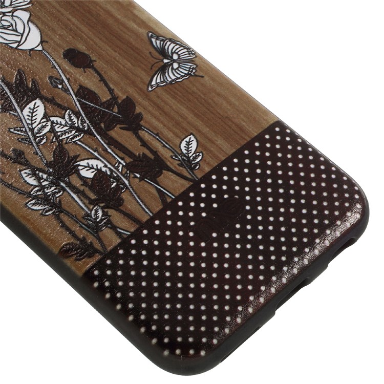 XINCUCO Embossed Pattern Acrylic Hard Case for iPhone 6s Plus/6 Plus - Butterfly and Rose-5