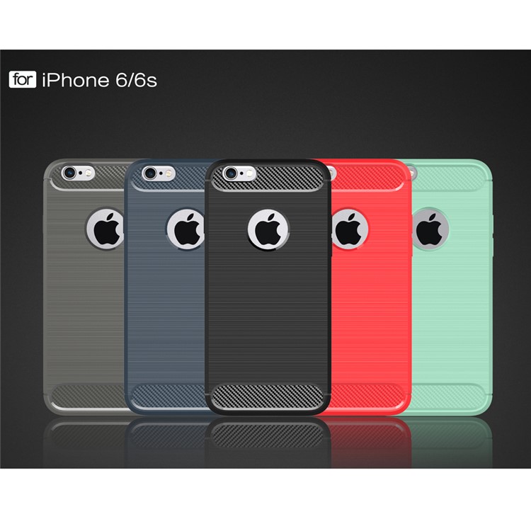 Carbon Fibre Brushed TPU Case for iPhone 6s 6 - Black-9