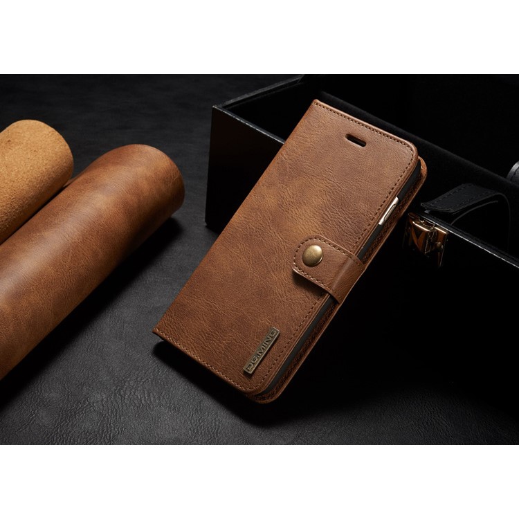 DG.MING 2-dentro-1 Bolsa de couro em couro dividida para iPhone 6s 6 4.7 polegadas-Castanho-12