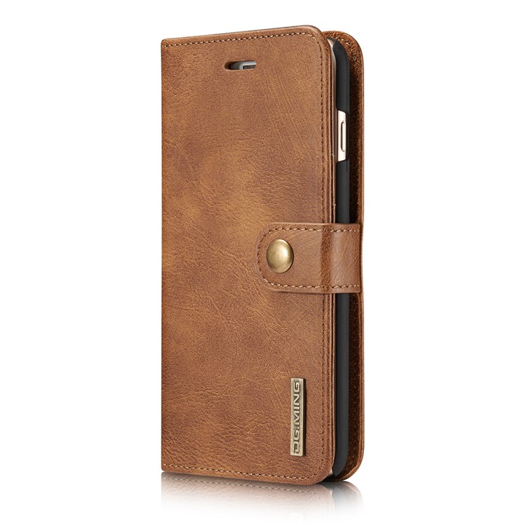 DG.MING 2-dentro-1 Bolsa de couro em couro dividida para iPhone 6s 6 4.7 polegadas-Castanho-3