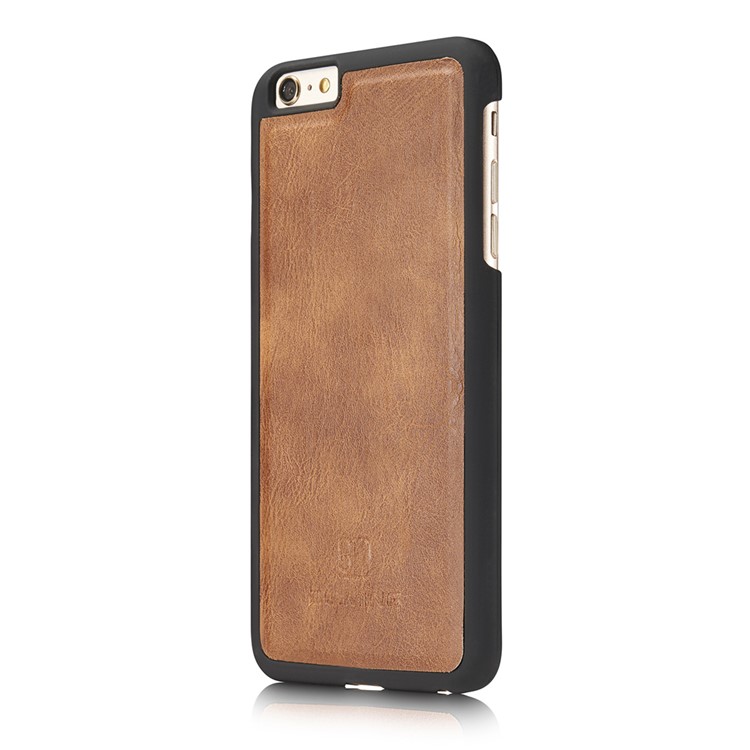 DG.MING 2-dentro-1 Bolsa de couro em couro dividida para iPhone 6s 6 4.7 polegadas-Castanho-5