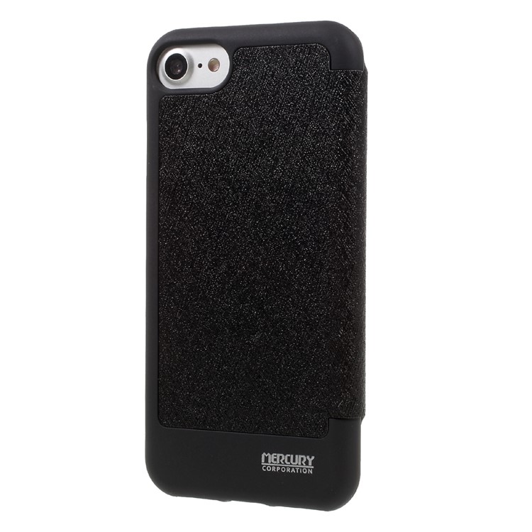 MERCURY GOOSPERY View Window Leather Flip Case for iPhone 7 4.7 with Card Slot - Black-2