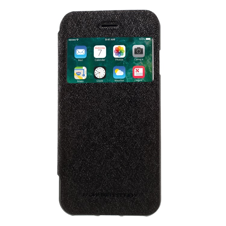 MERCURY GOOSPERY View Window Leather Flip Case for iPhone 7 4.7 with Card Slot - Black-3