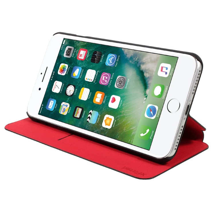 X-FITTED for iPhone 7 Plus Business Style Leather Card Holder Stand Cover-4
