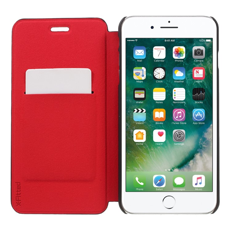 X-FITTED for iPhone 7 Plus Business Style Leather Card Holder Stand Cover-6