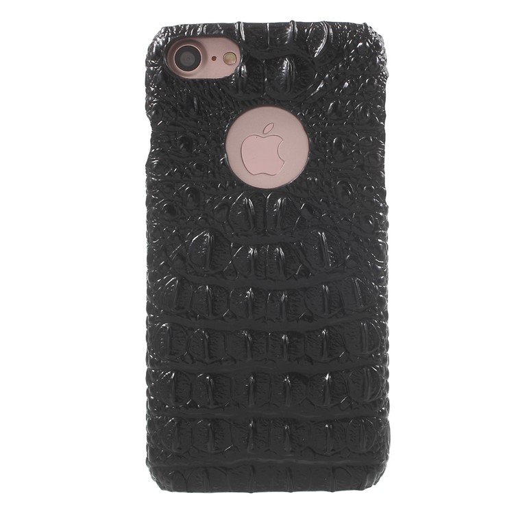 X-FITTED Crocodile Genuine Leather Coated PC Back Case for iPhone 7 4.7 - Black-2